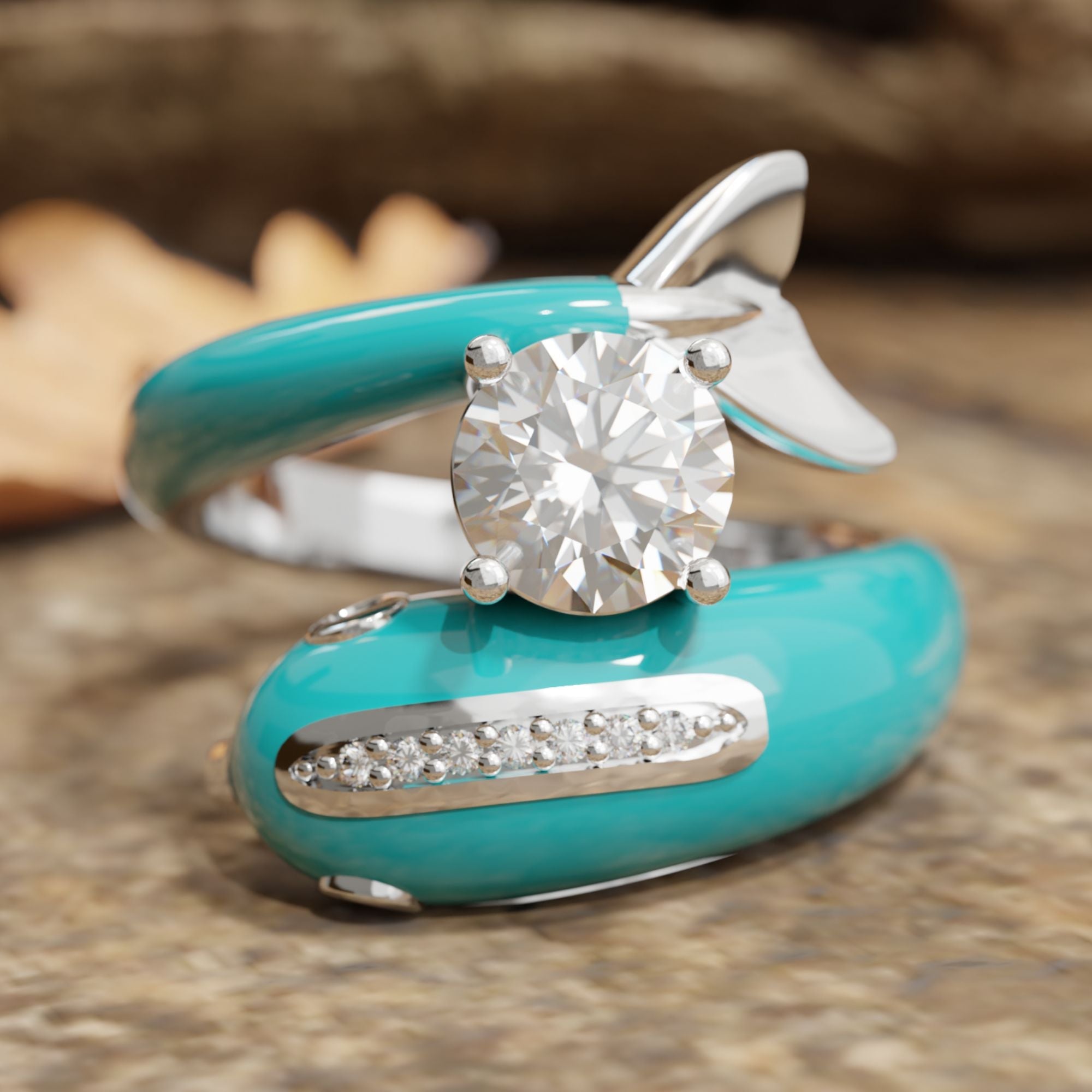 Dolphin fashion engagement rings