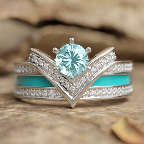 Crowned Noble Ring -  Aquamarine