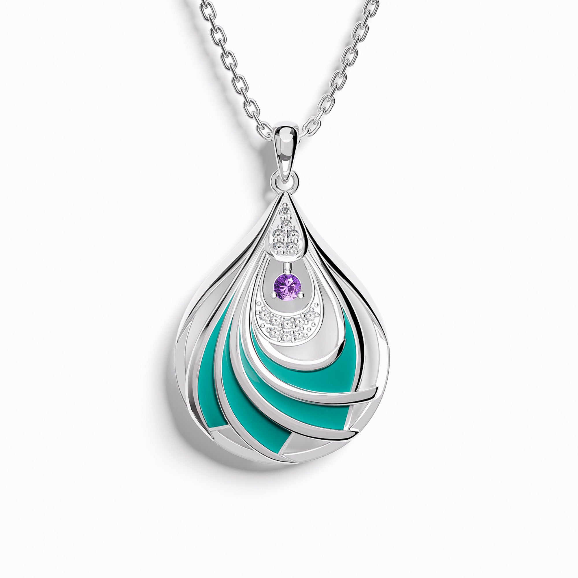 Zephyr Teardrop Necklace - Amethyst