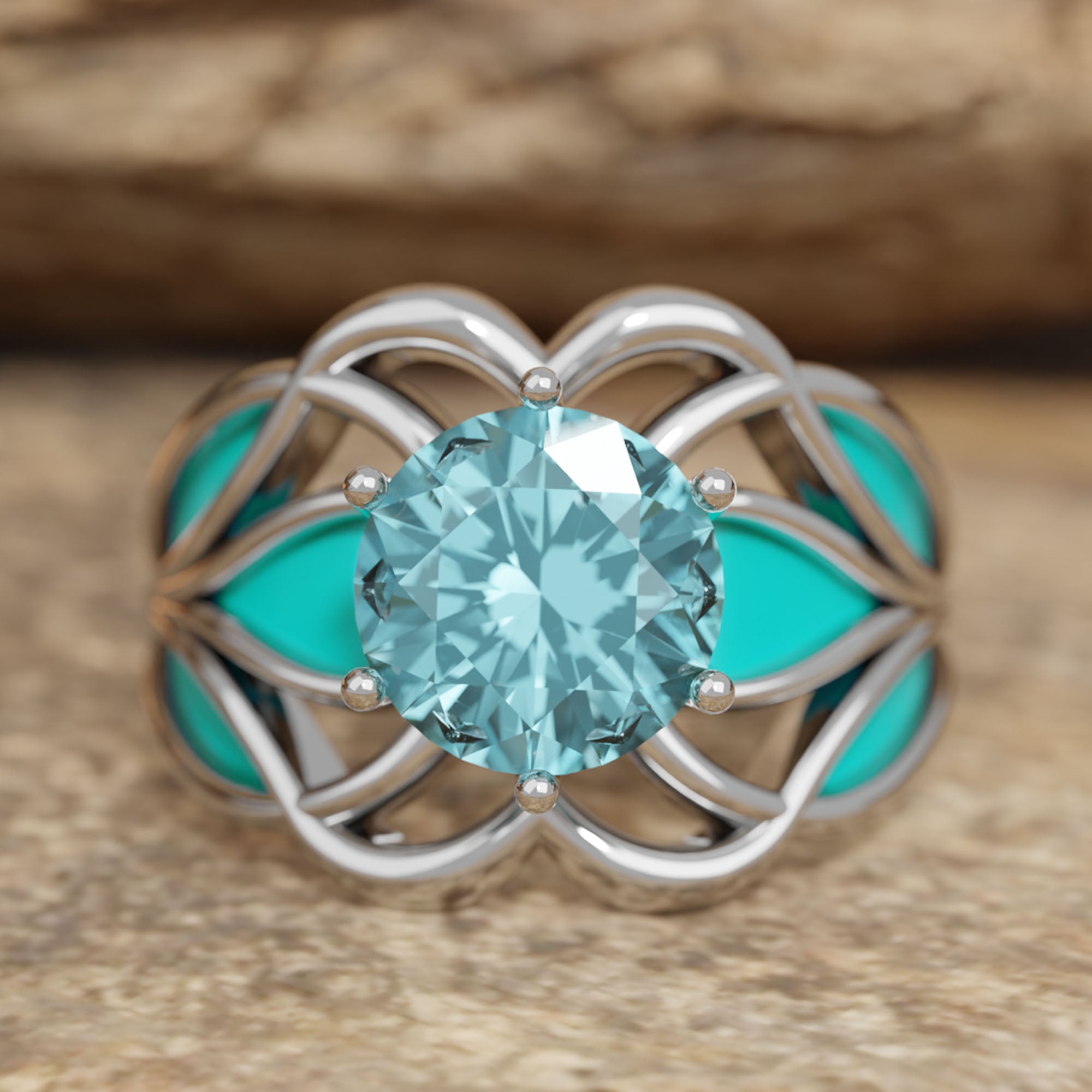 Wild Surges Ring - Aquamarine