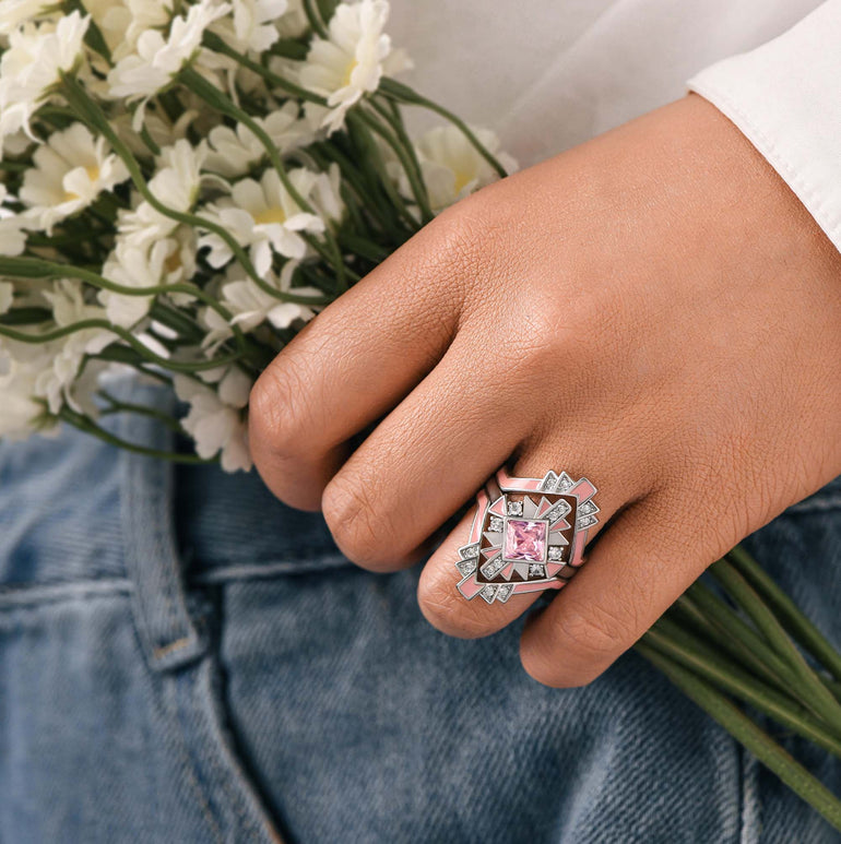 Chief's Crown Ring - Rose Quartz
