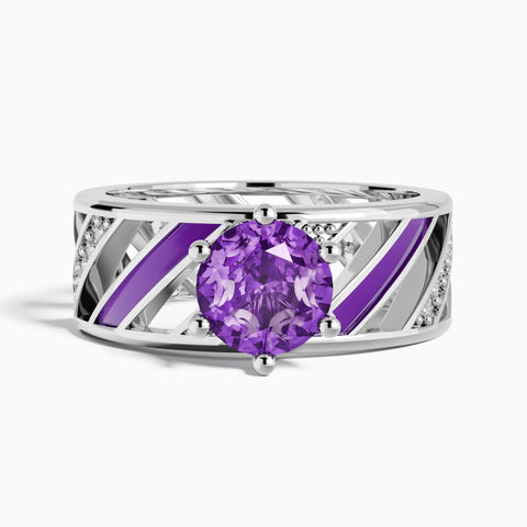 Aurora Veil Ring - Amethyst