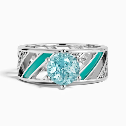 Aurora Veil Ring - Aquamarine