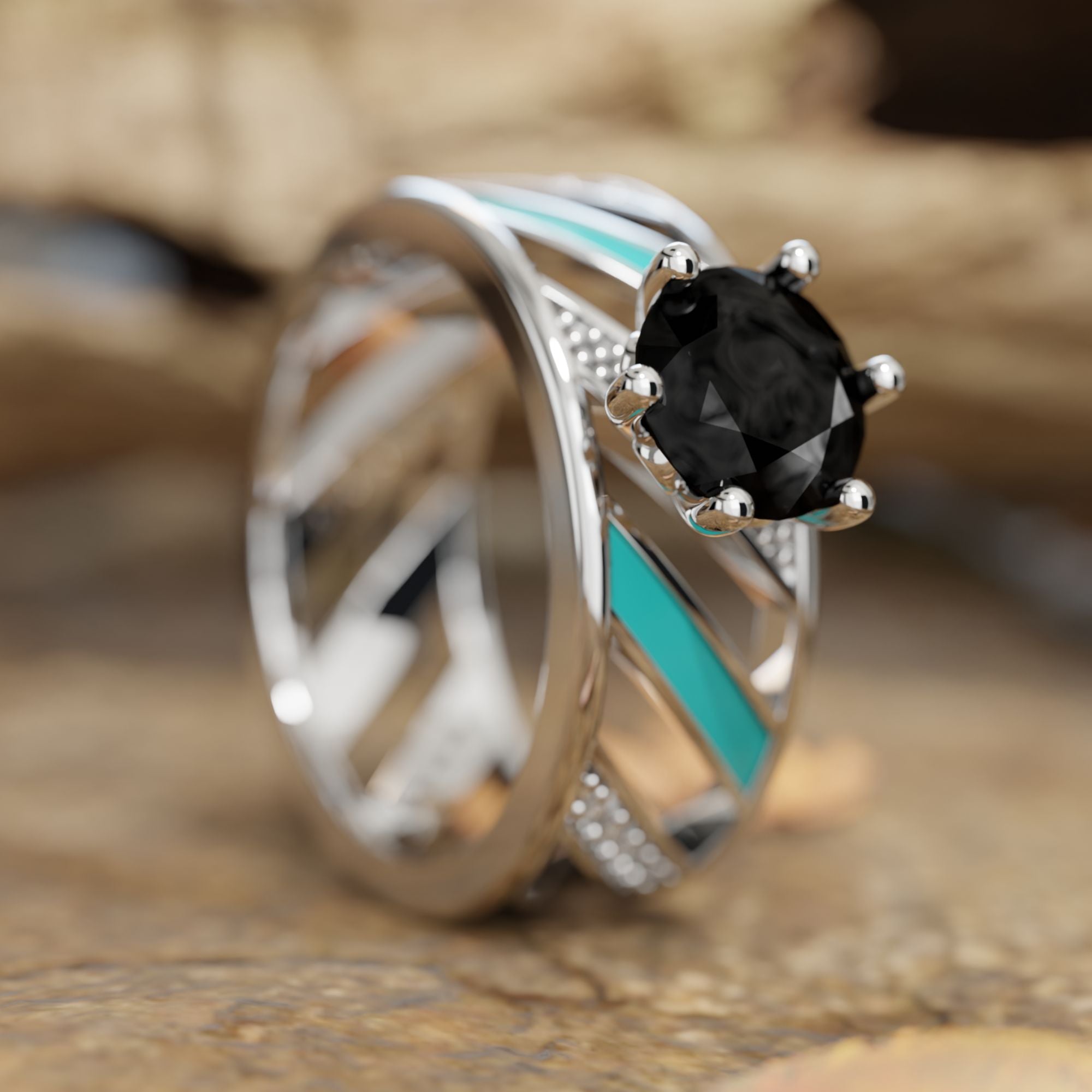 Aurora Veil Ring - Black Onyx - Serene Western