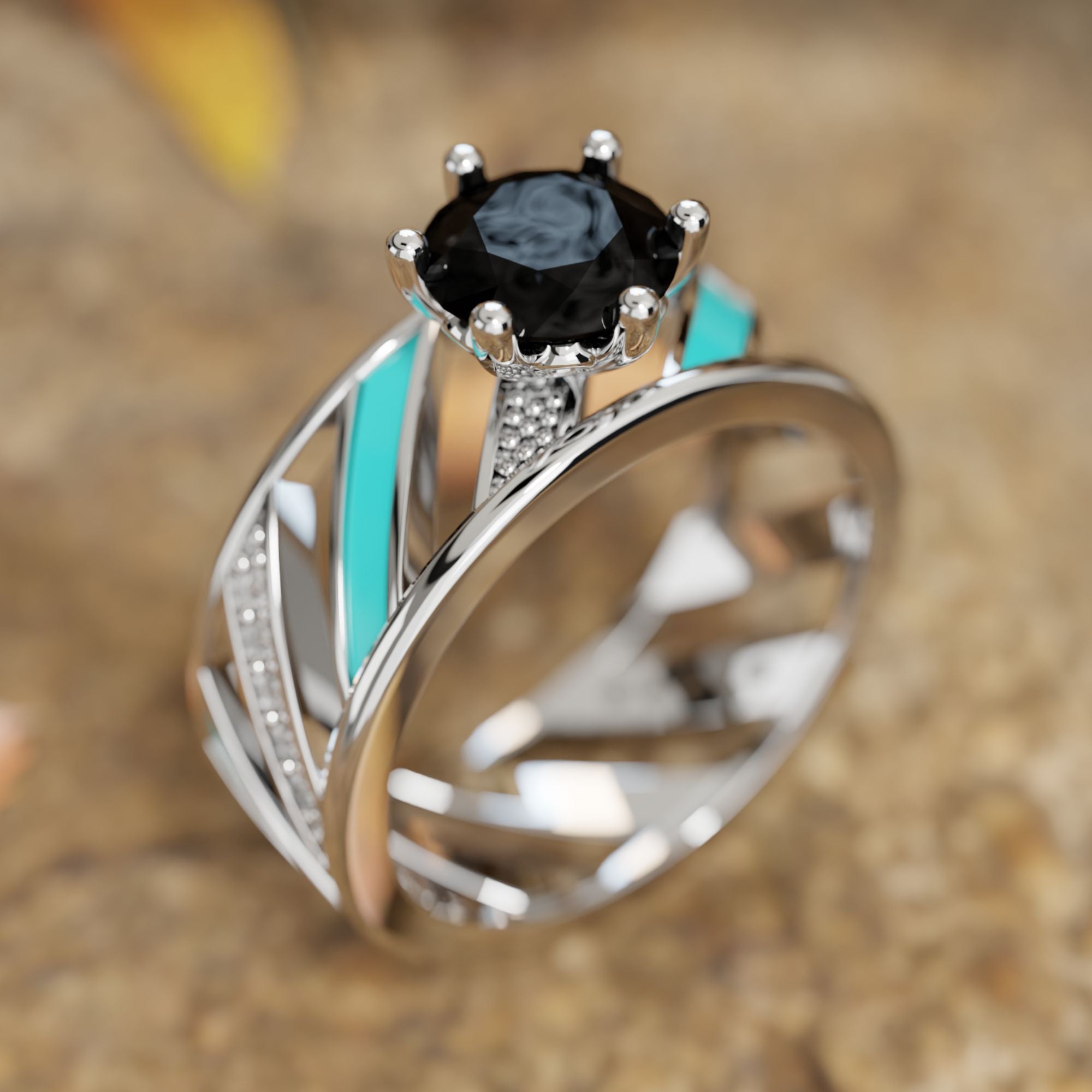 Aurora Veil Ring - Black Onyx - Serene Western