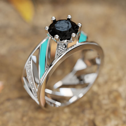 Aurora Veil Ring - Black Onyx