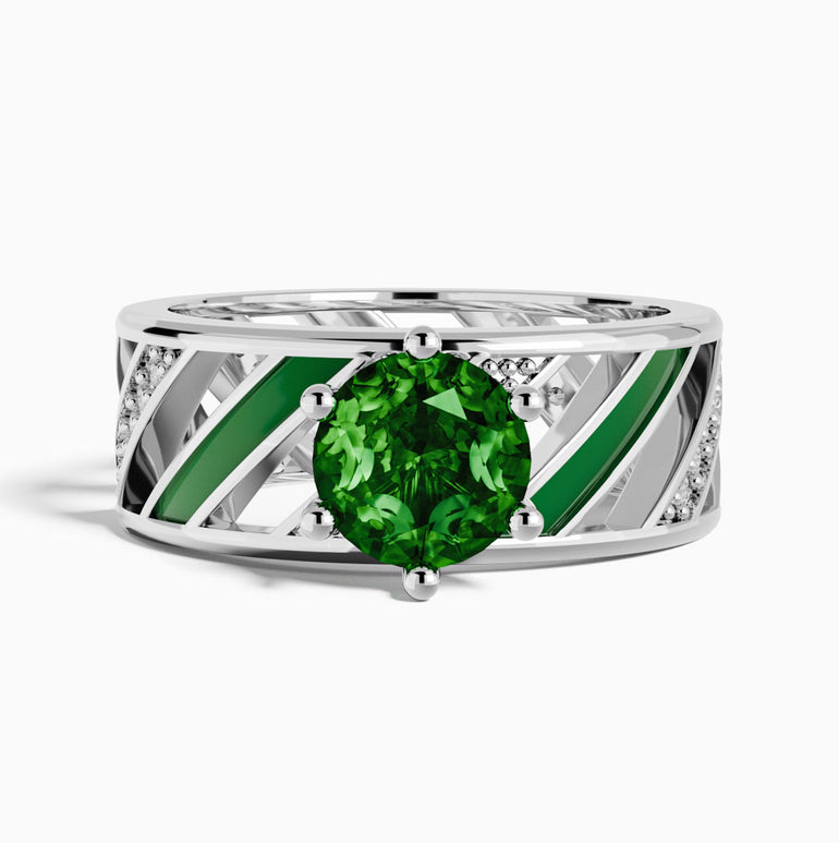 Aurora Veil Ring - Emerald - Serene Western