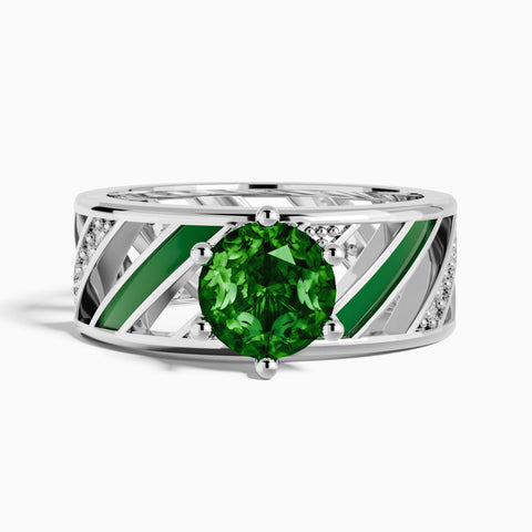 Aurora Veil Ring - Emerald