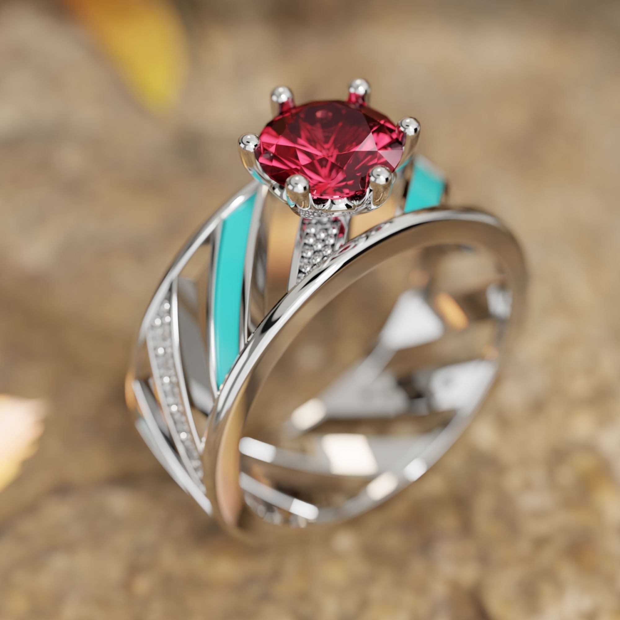 Aurora Veil Ring - Ruby - Serene Western