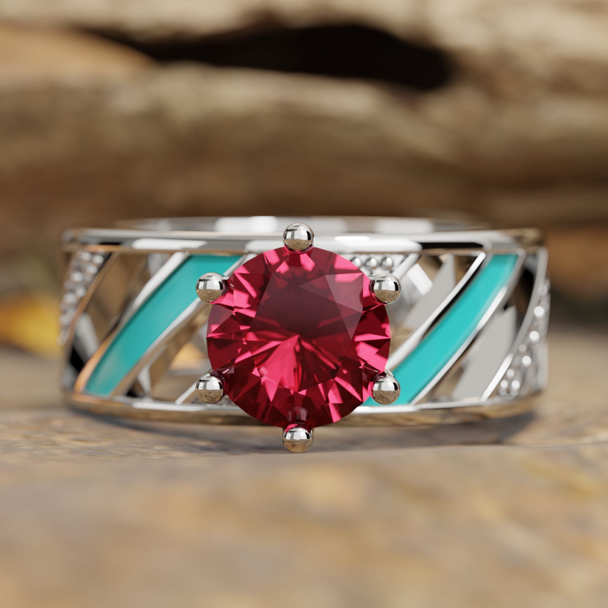 Aurora Veil Ring - Ruby - Serene Western