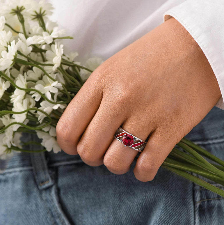 Aurora Veil Ring - Ruby - Serene Western