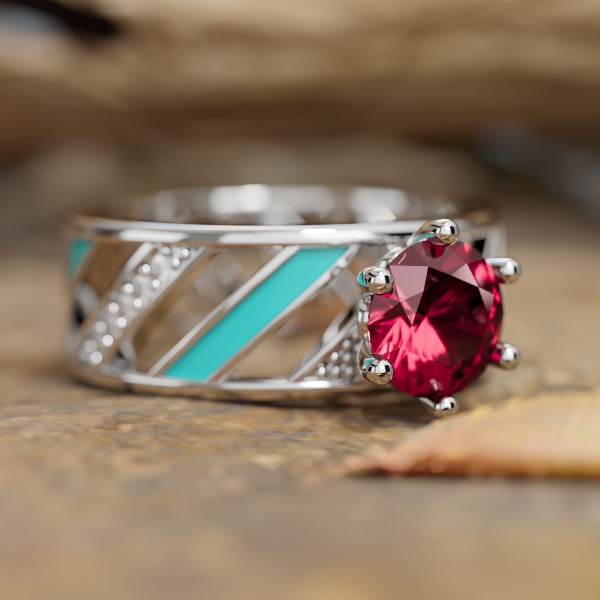 Aurora Veil Ring - Ruby - Serene Western