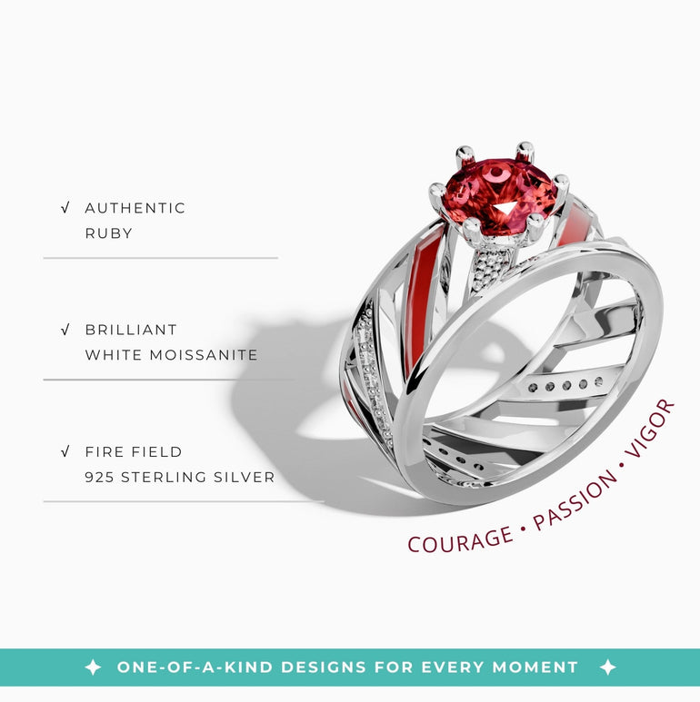 Aurora Veil Ring - Ruby - Serene Western