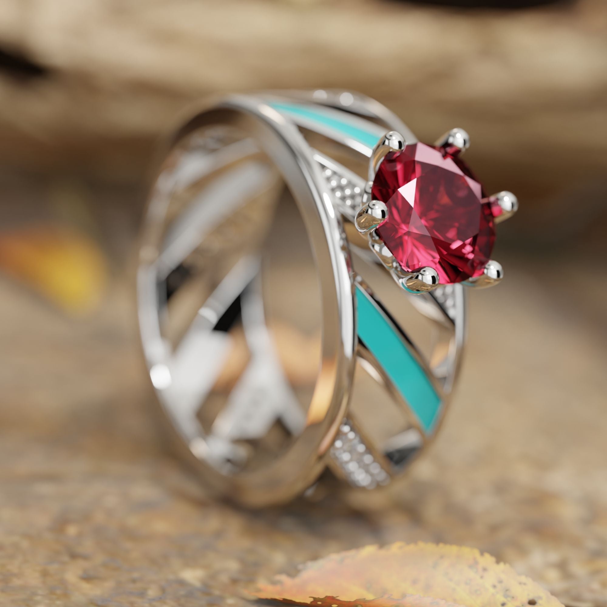 Aurora Veil Ring - Ruby - Serene Western