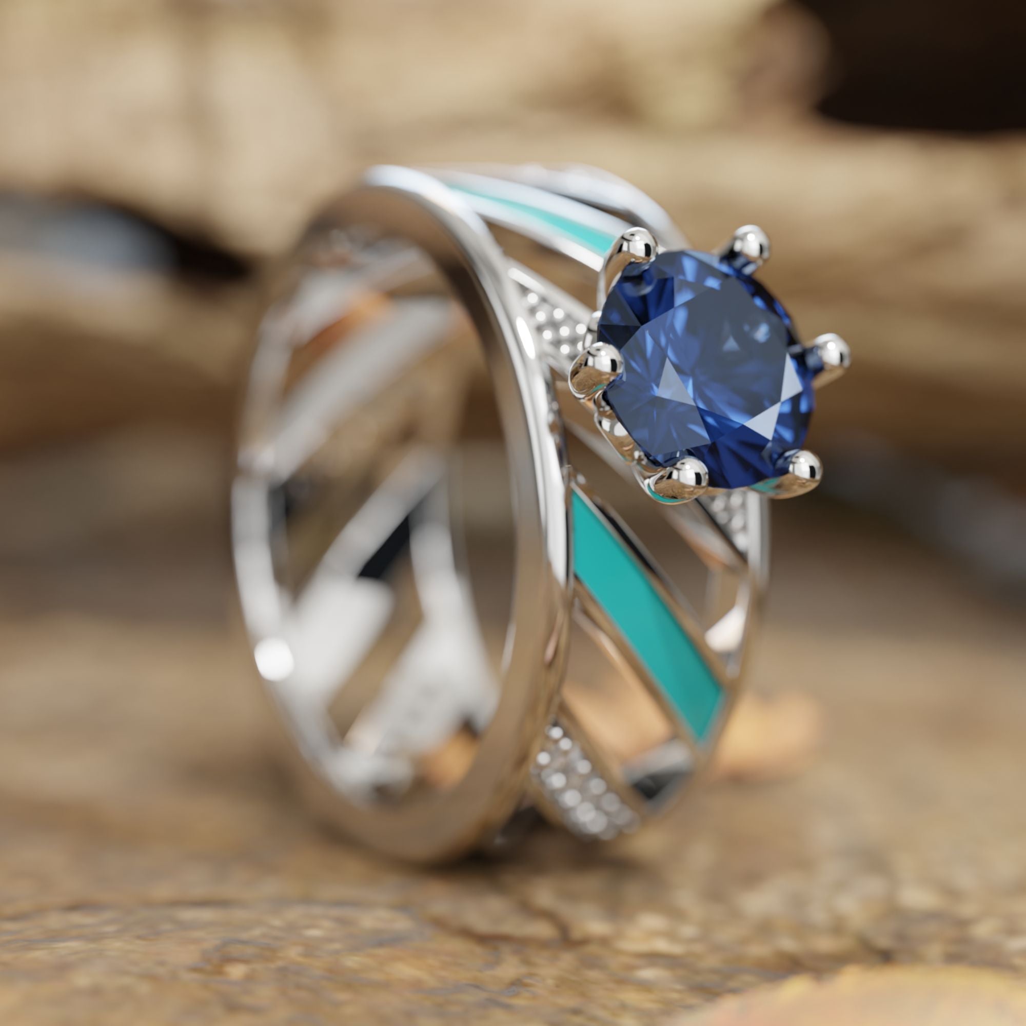 Aurora Veil Ring - Sapphire - Serene Western