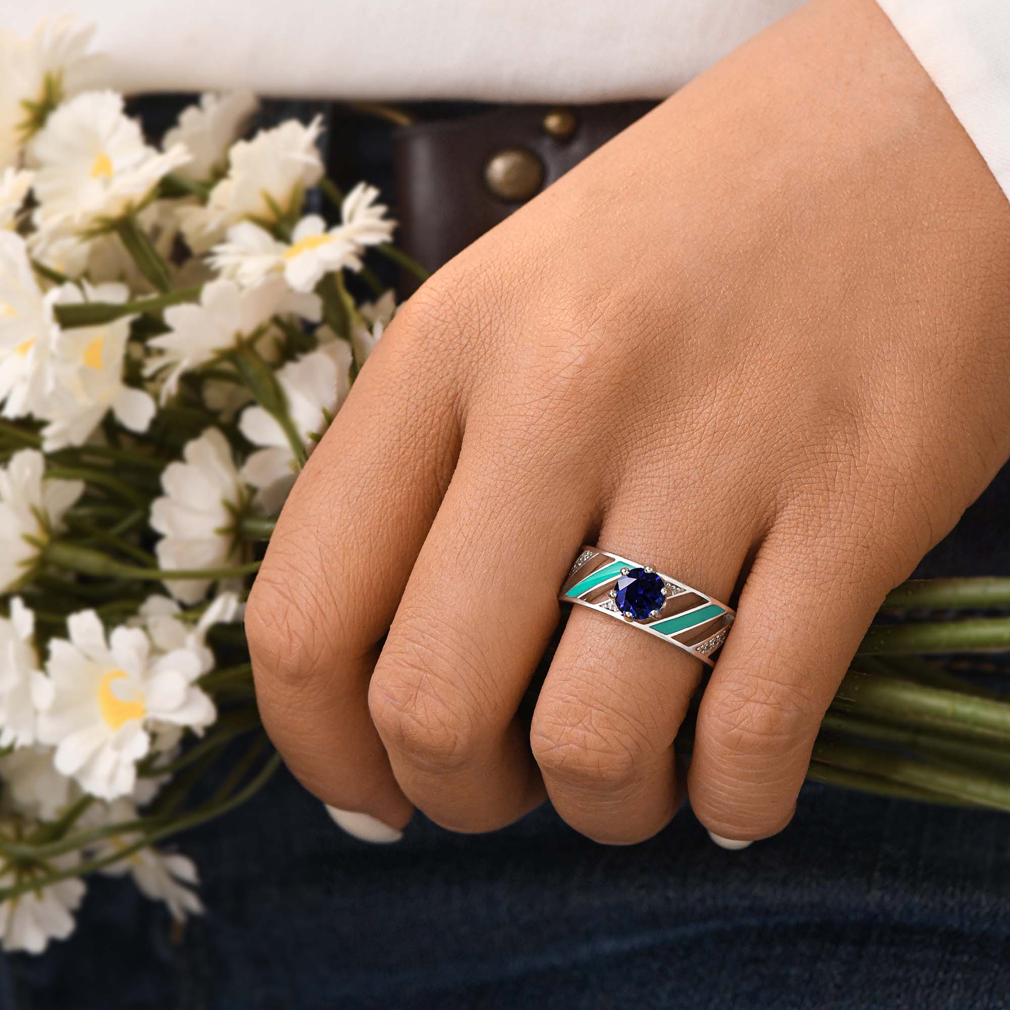 Aurora Veil Ring - Sapphire - Serene Western