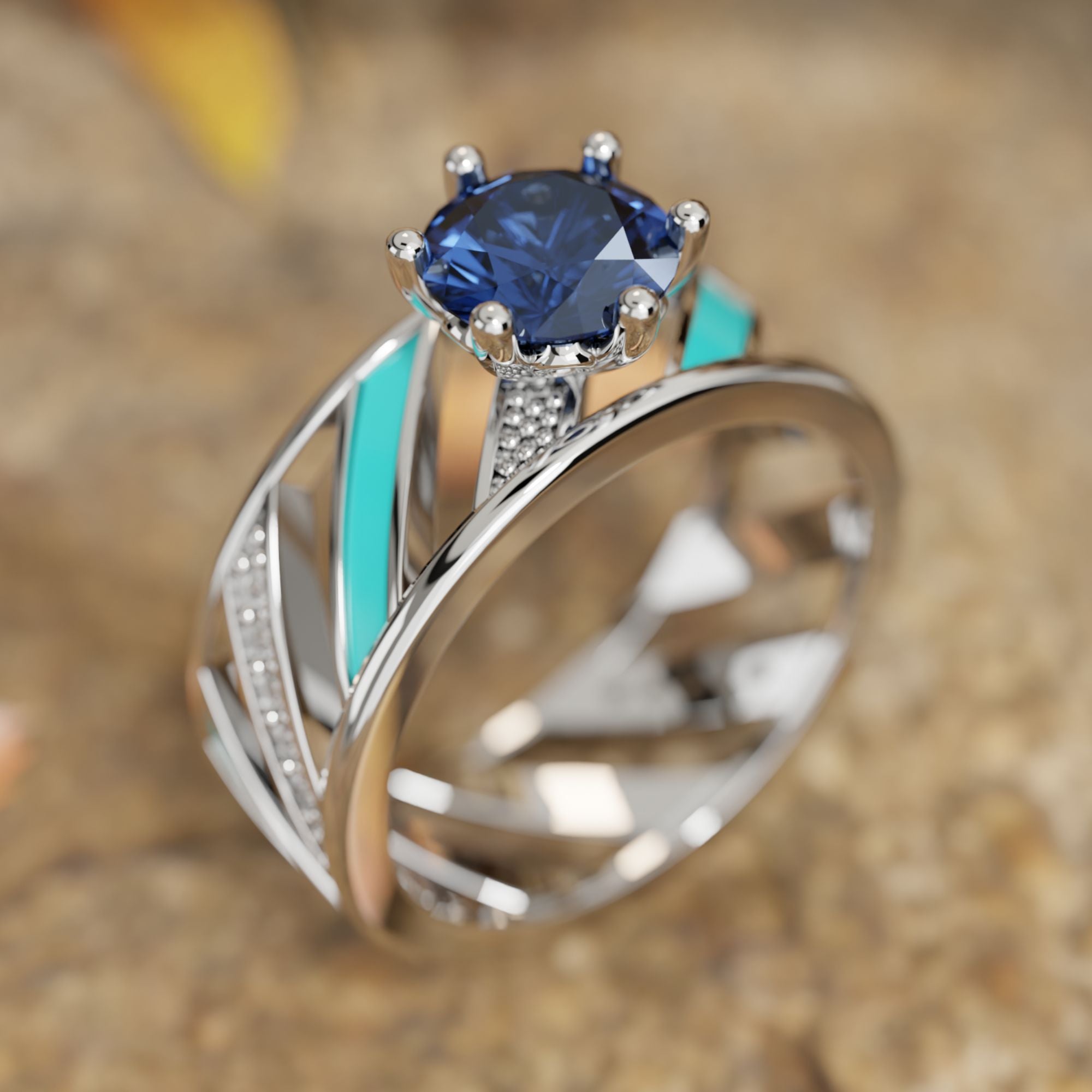 Aurora Veil Ring - Sapphire - Serene Western