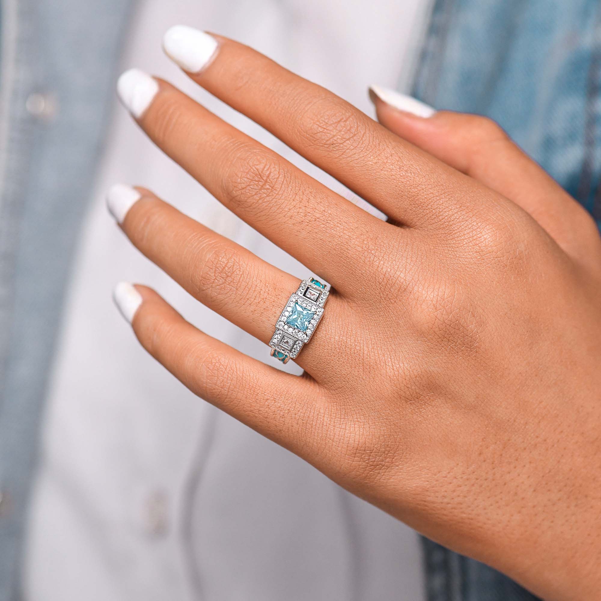 Azure Lighthouse Ring - Serene Western