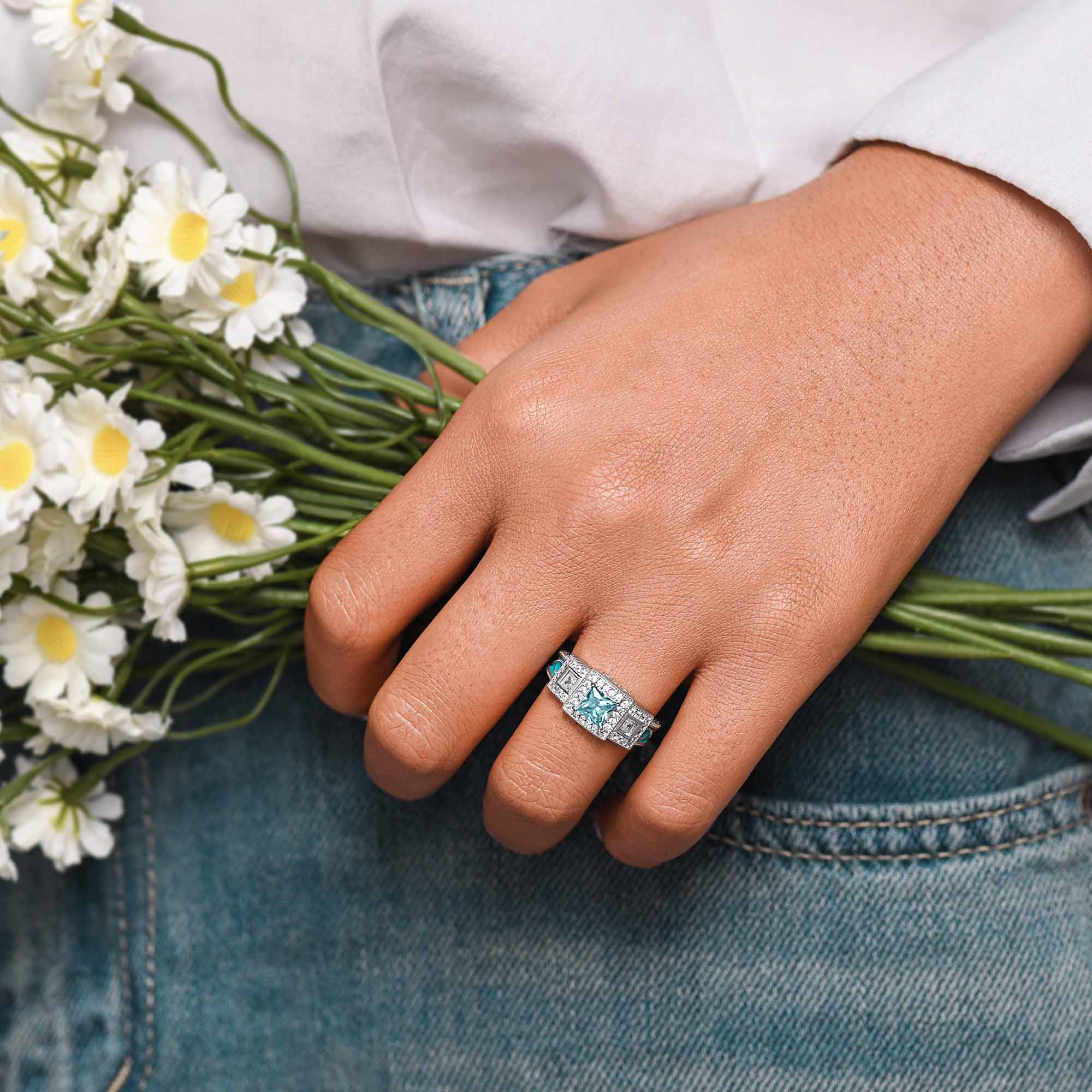 Azure Lighthouse Ring - Serene Western