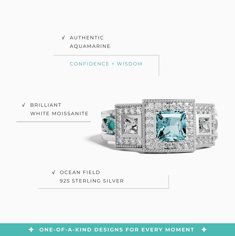 Azure Lighthouse Ring - Serene Western