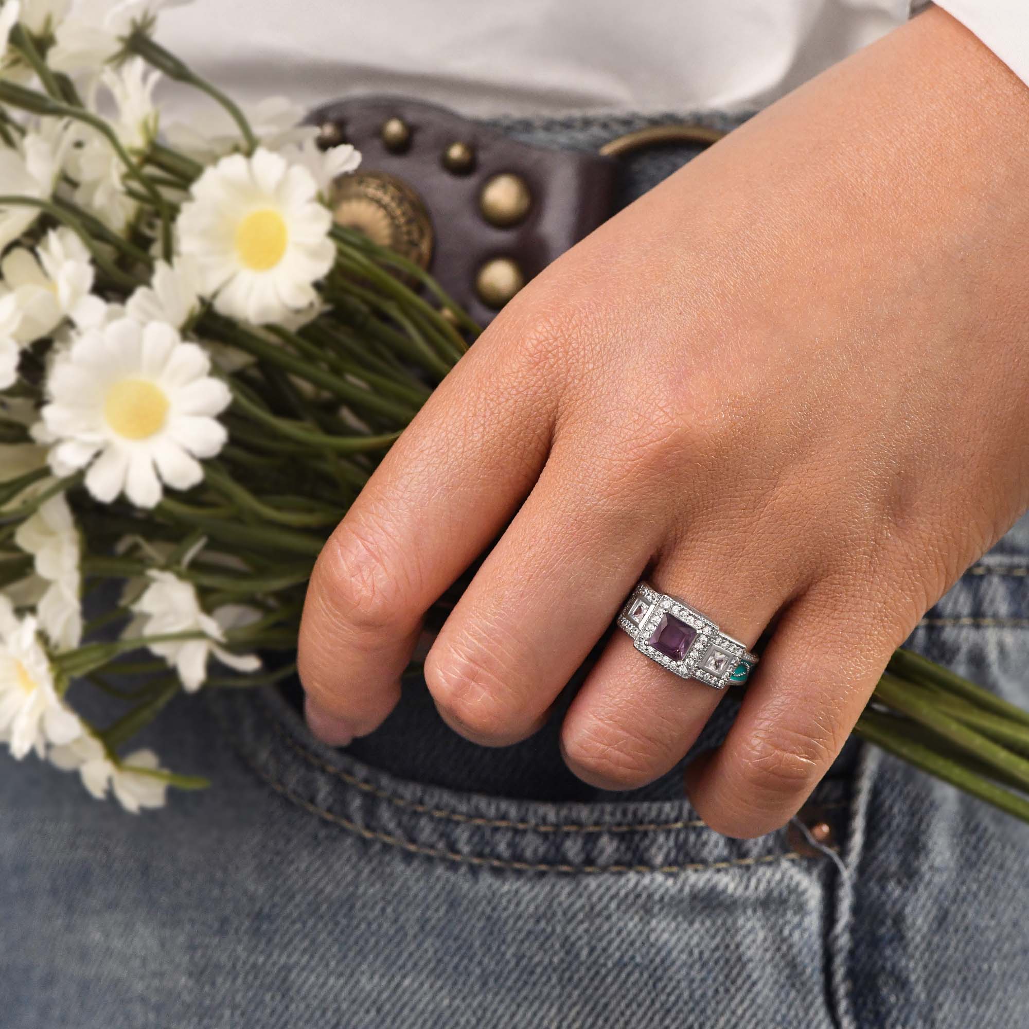 Azure Lighthouse Ring - Amethyst - Serene Western