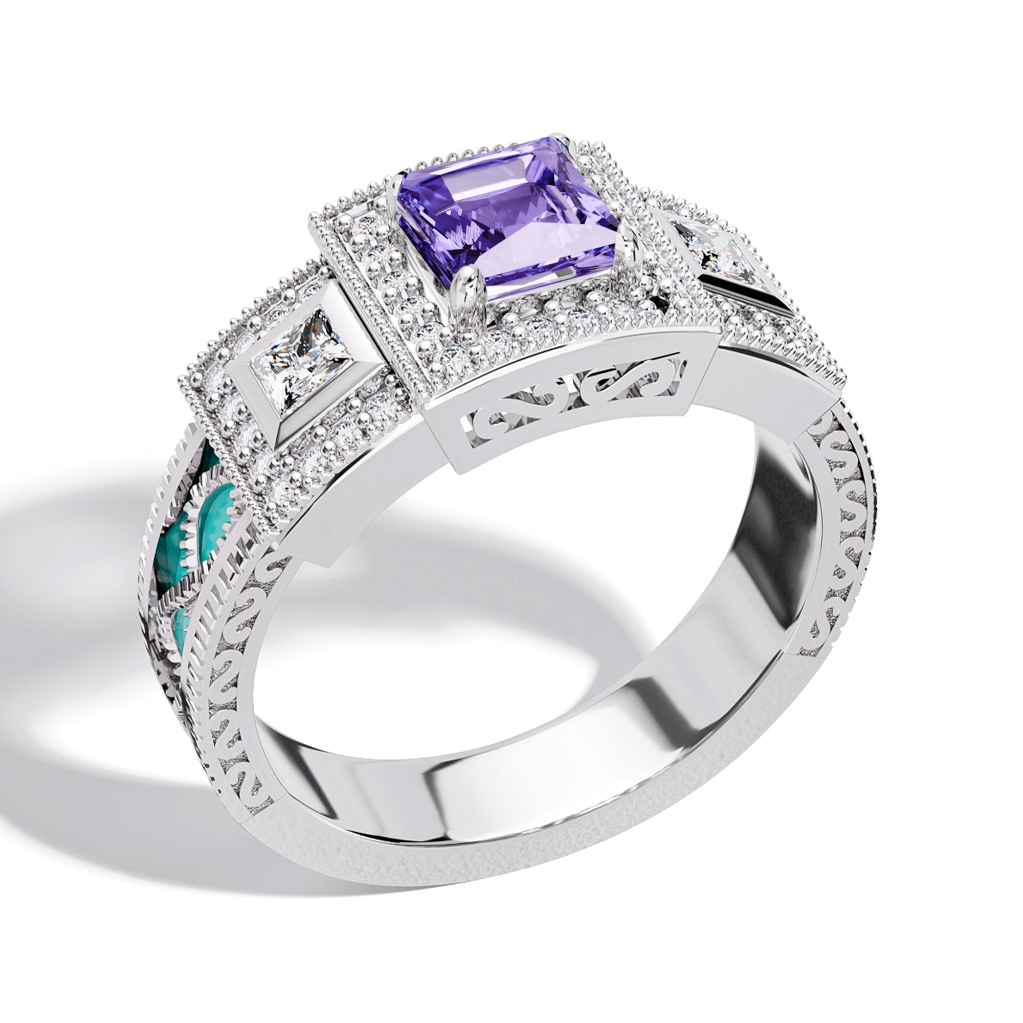 Azure Lighthouse Ring - Amethyst - Serene Western