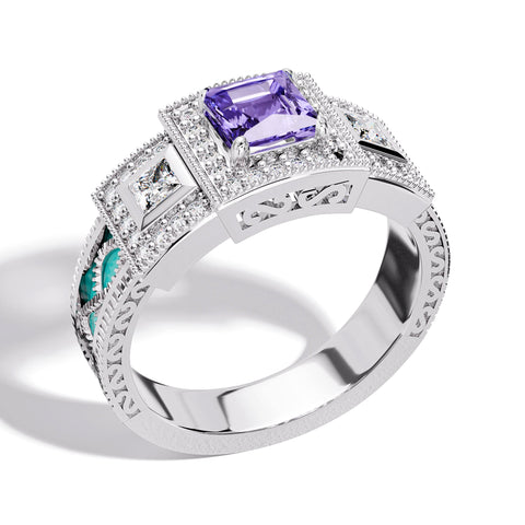 Azure Lighthouse Ring - Amethyst