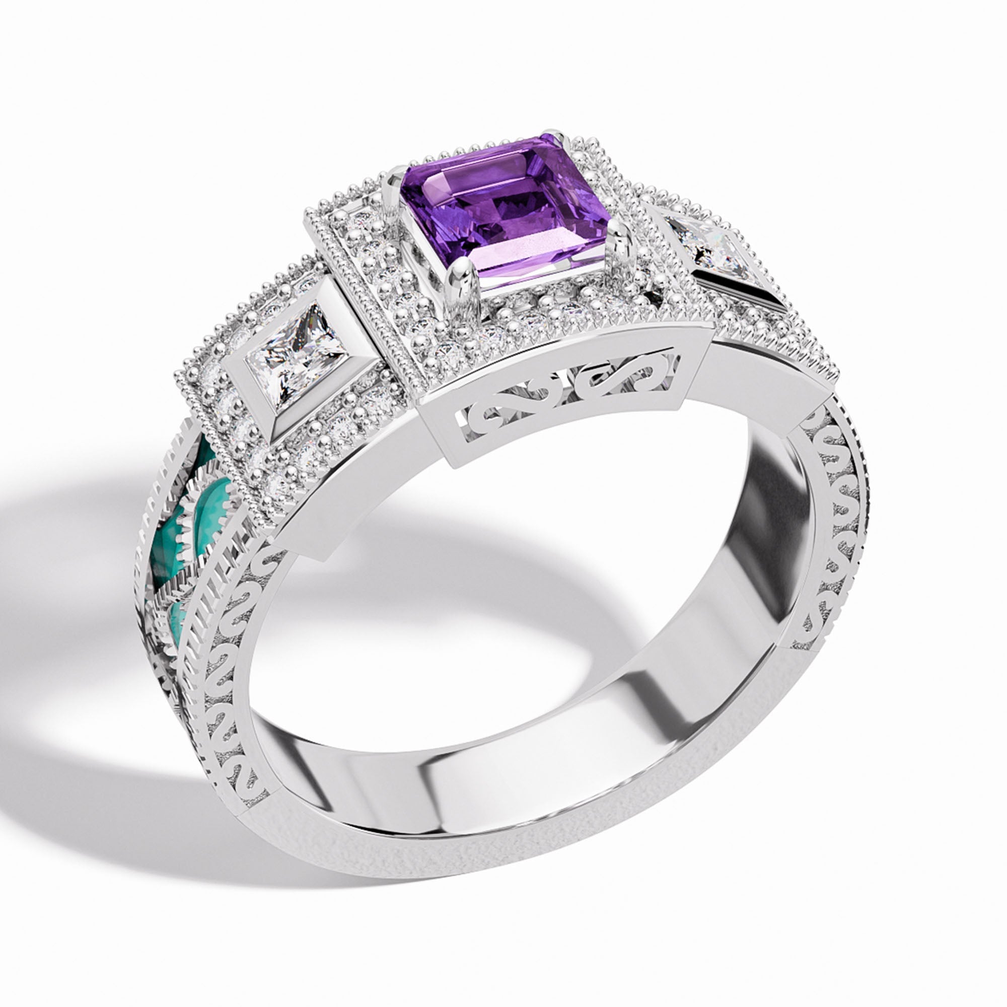 Azure Lighthouse Ring - Amethyst - Serene Western