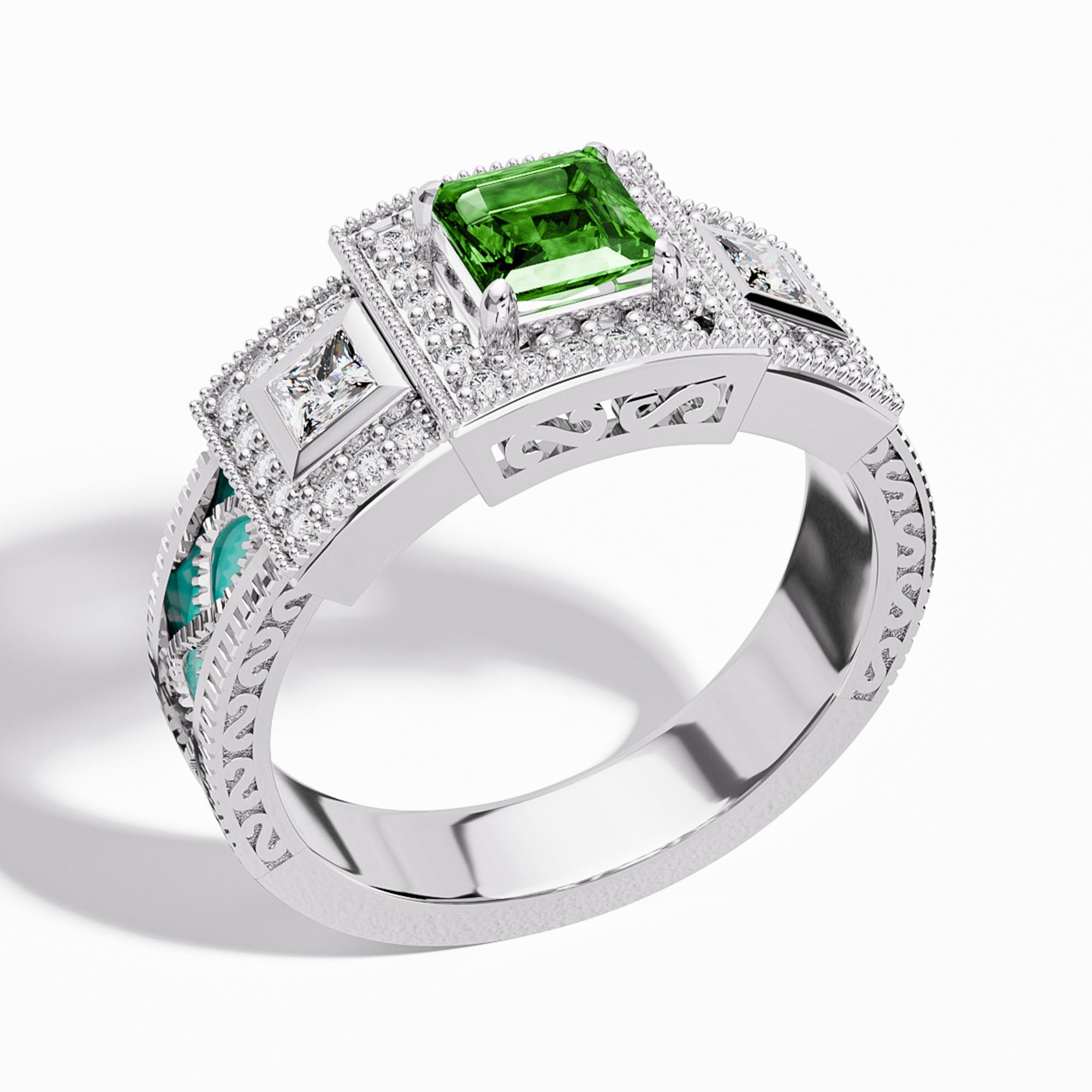 Azure Lighthouse Ring - Emerald - Serene Western