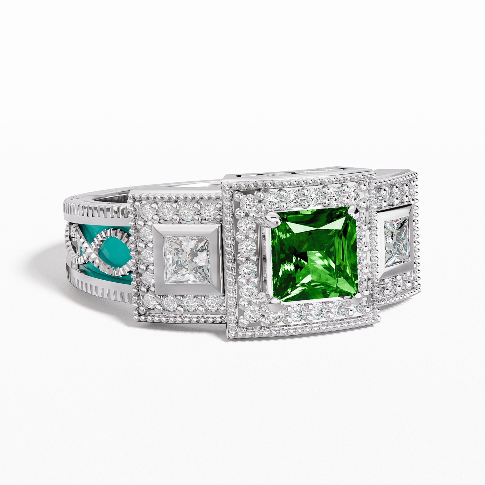 Azure Lighthouse Ring - Emerald - Serene Western