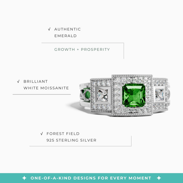 Azure Lighthouse Ring - Emerald - Serene Western