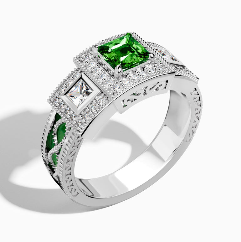 Azure Lighthouse Ring - Emerald - Serene Western