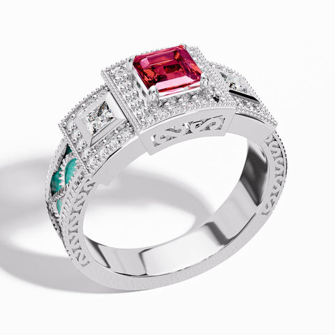 Azure Lighthouse Ring - Ruby