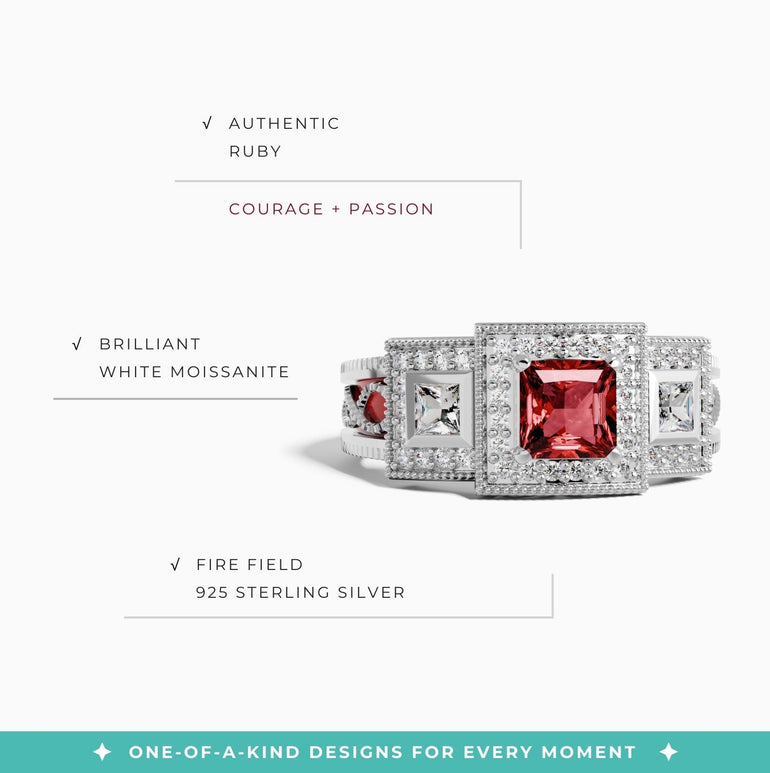 Azure Lighthouse Ring - Ruby - Serene Western