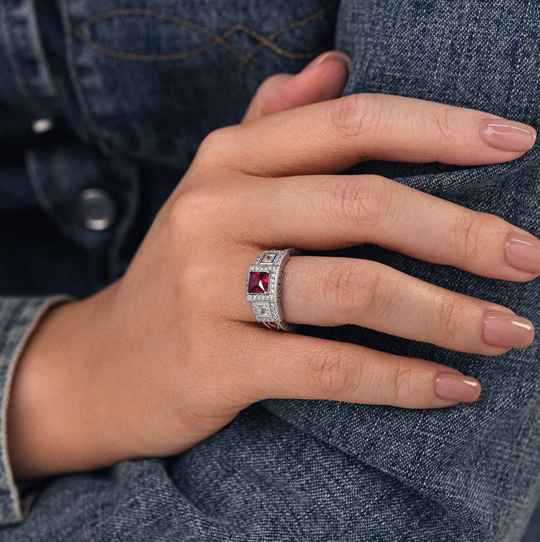 Azure Lighthouse Ring - Ruby - Serene Western