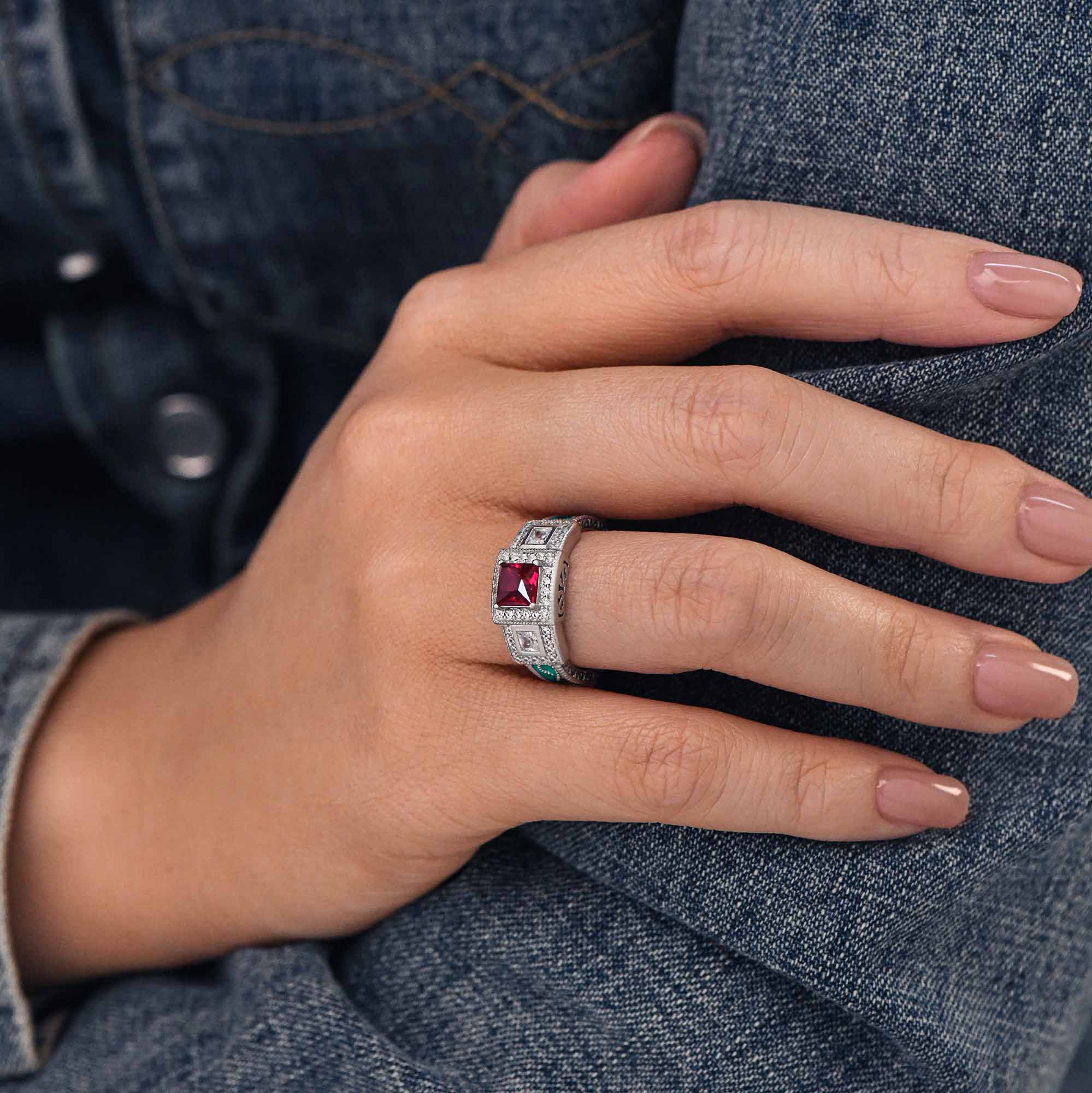 Azure Lighthouse Ring - Ruby - Serene Western