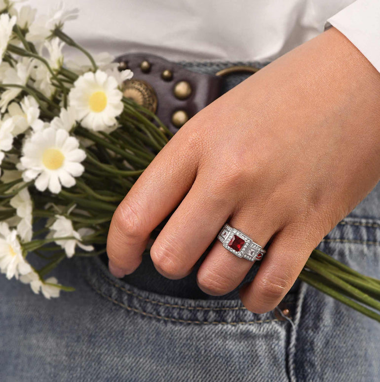 Azure Lighthouse Ring - Ruby - Serene Western