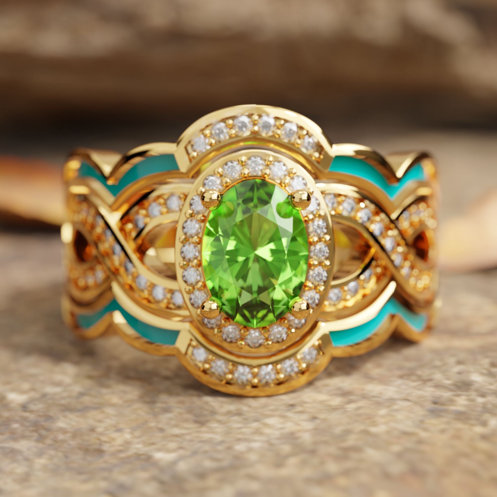 Blazing Prairie Light Ring - Peridot - Serene Western