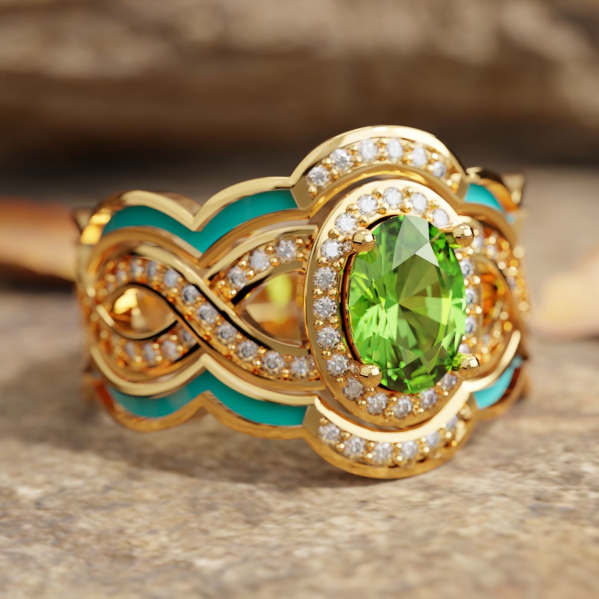 Blazing Prairie Light Ring - Peridot - Serene Western