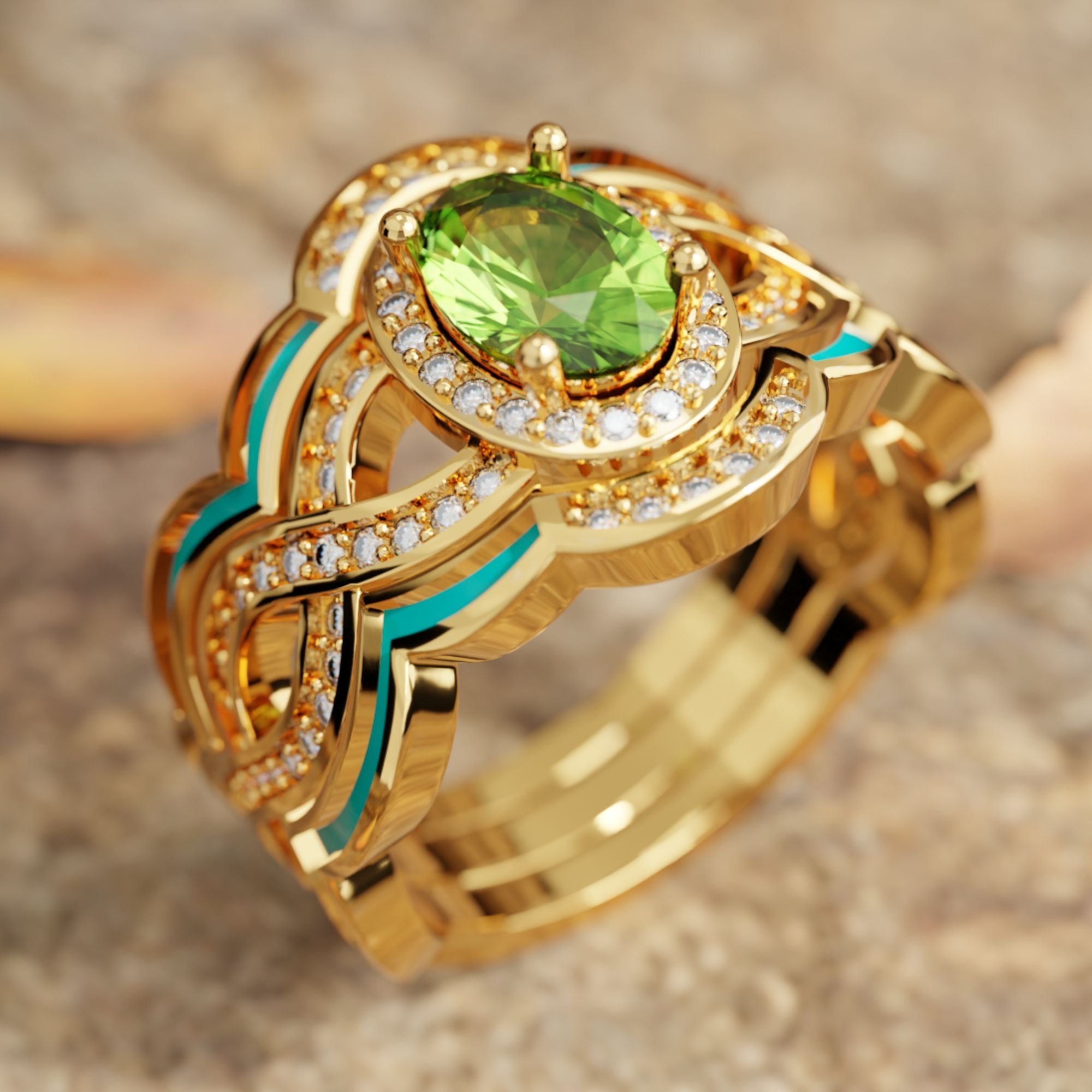 Blazing Prairie Light Ring - Peridot - Serene Western