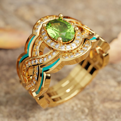 Blazing Prairie Light Ring - Peridot