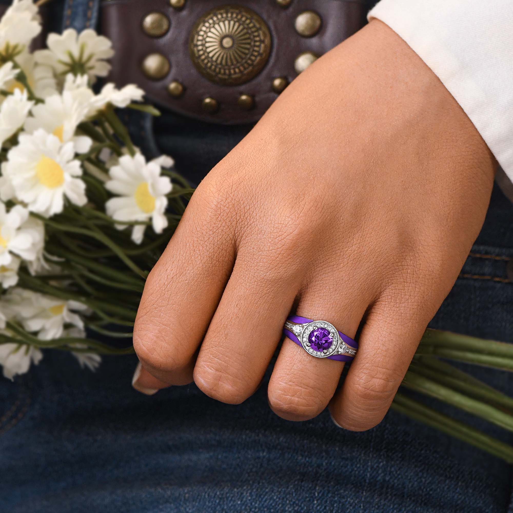 Brave Belt Ring - Amethyst - Serene Western