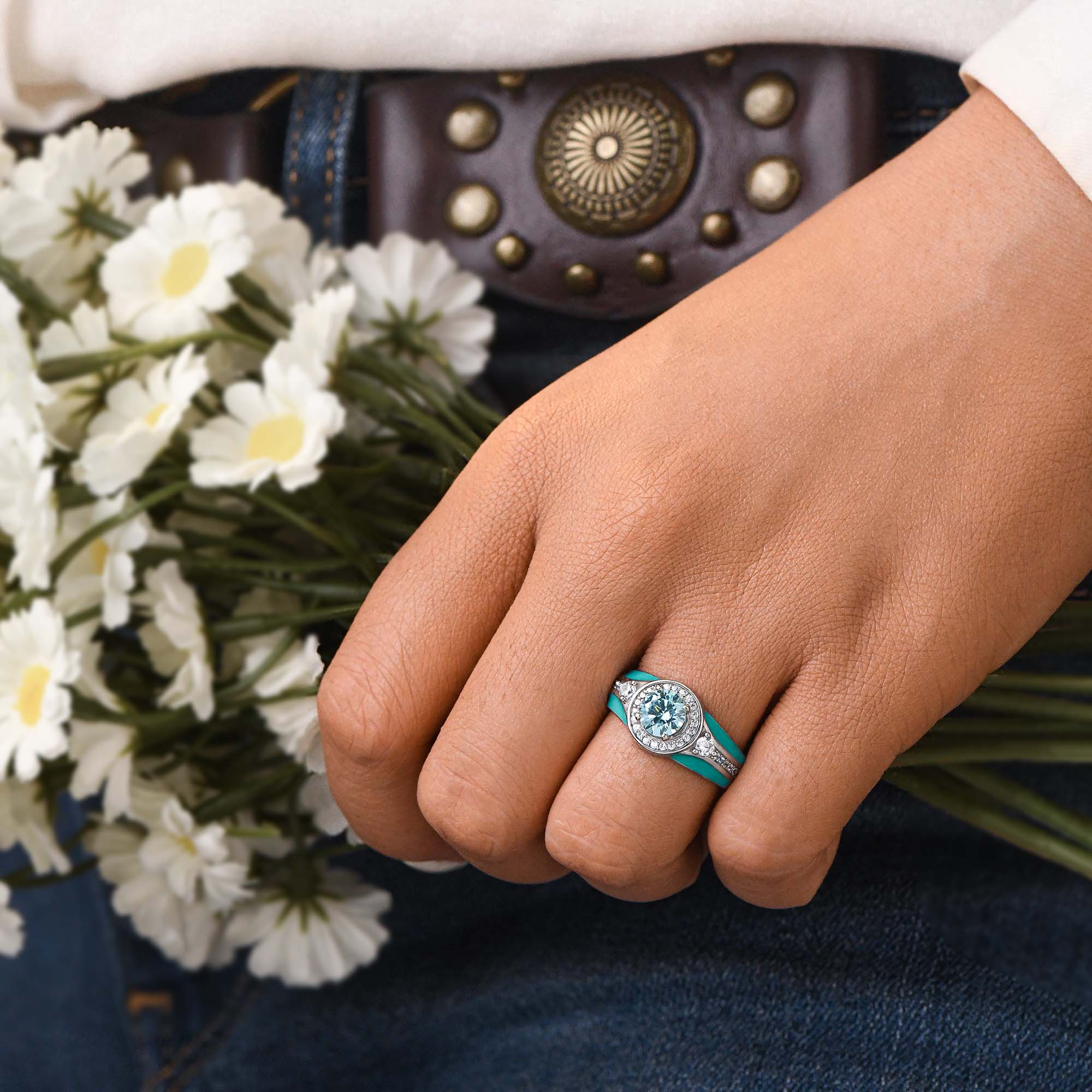 Brave Belt Ring - Aquamarine - Serene Western