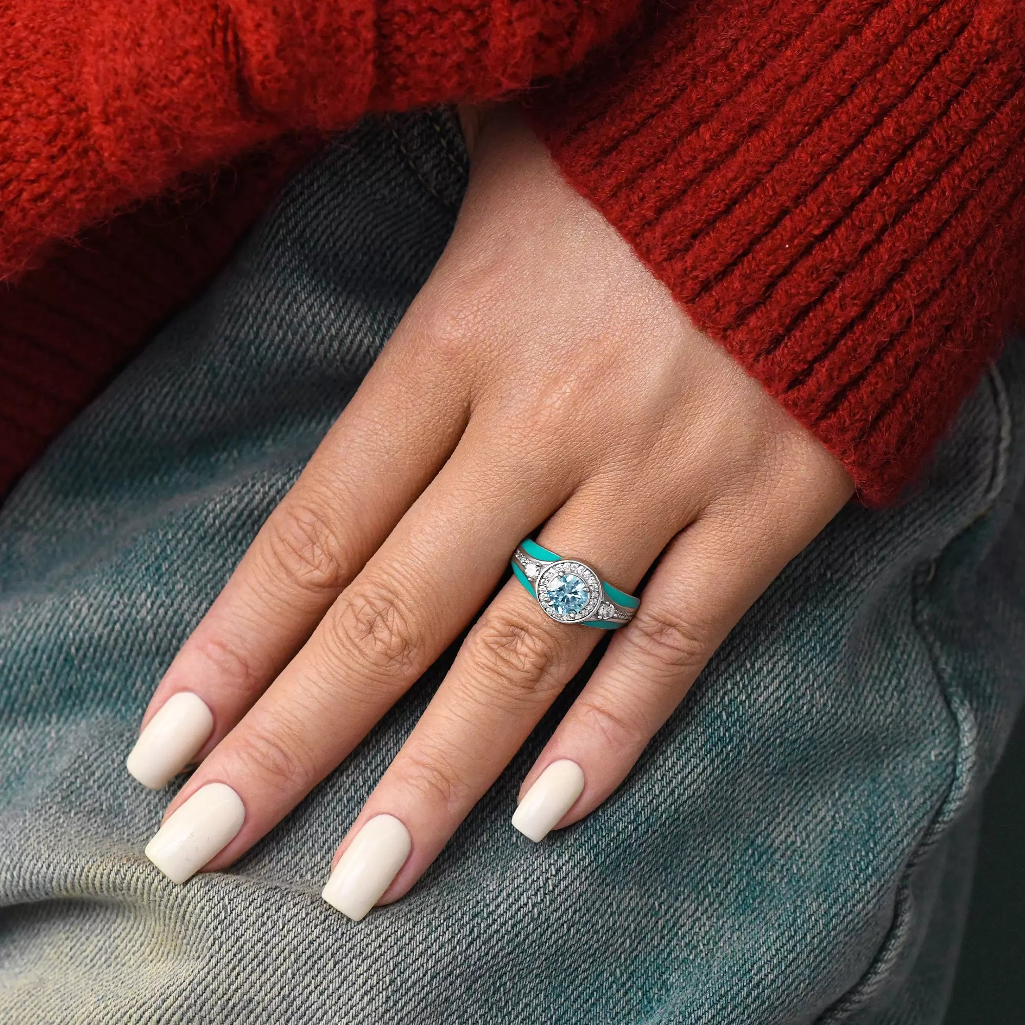 Brave Belt Ring - Aquamarine - Serene Western