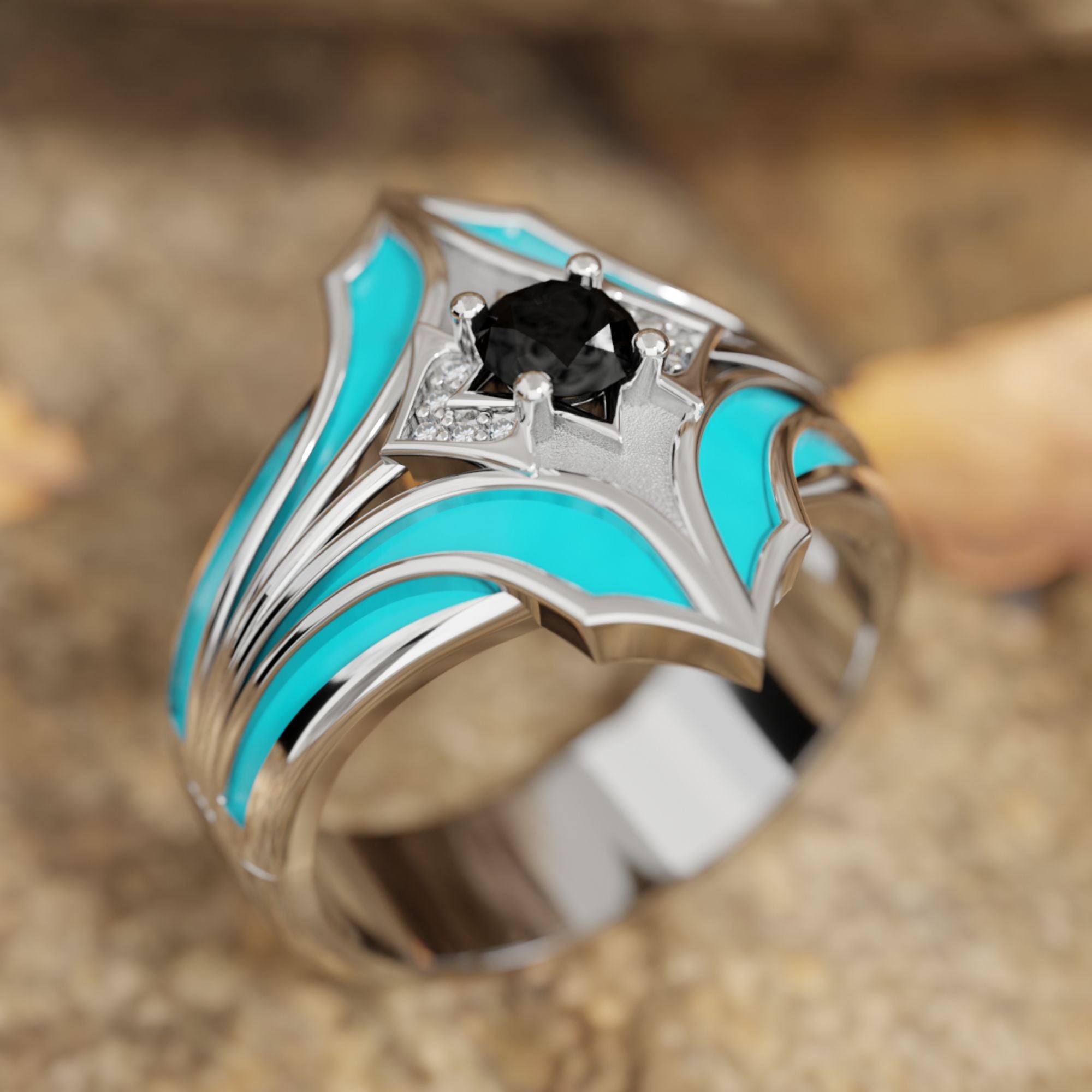 Canyon Wings Ring - Black Onyx - Serene Western