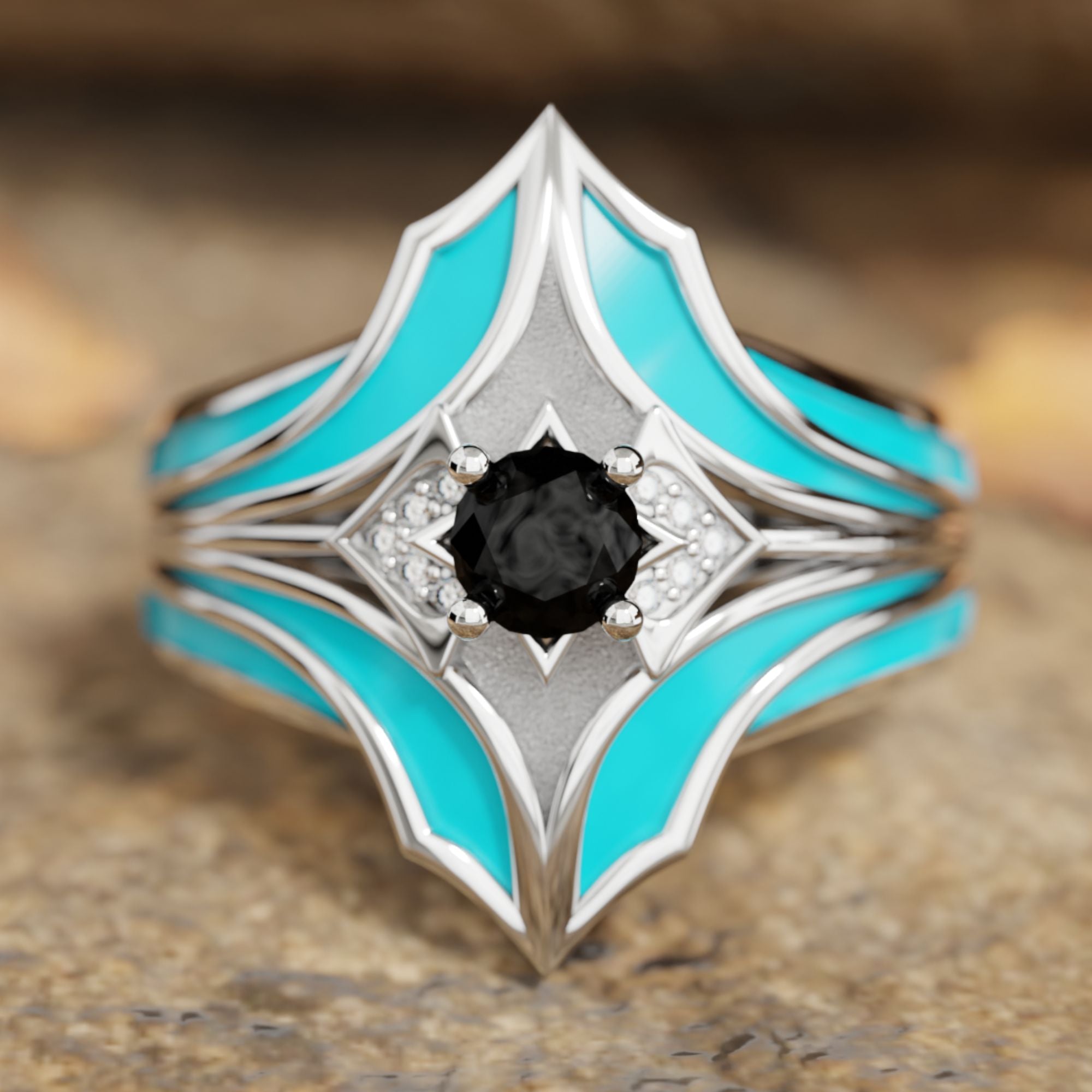 Canyon Wings Ring - Black Onyx - Serene Western