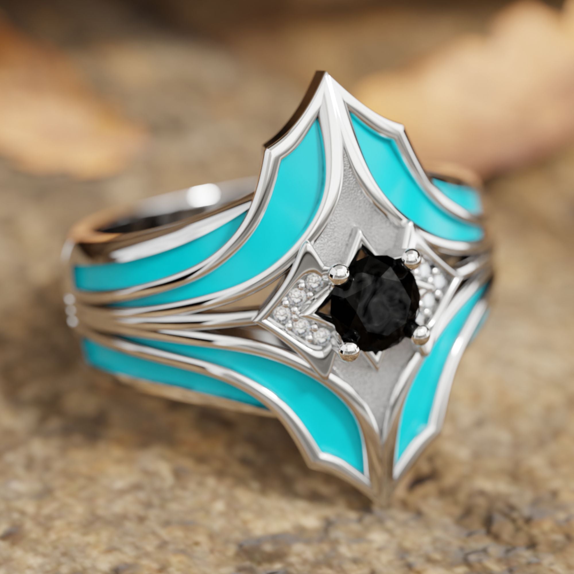 Canyon Wings Ring - Black Onyx - Serene Western