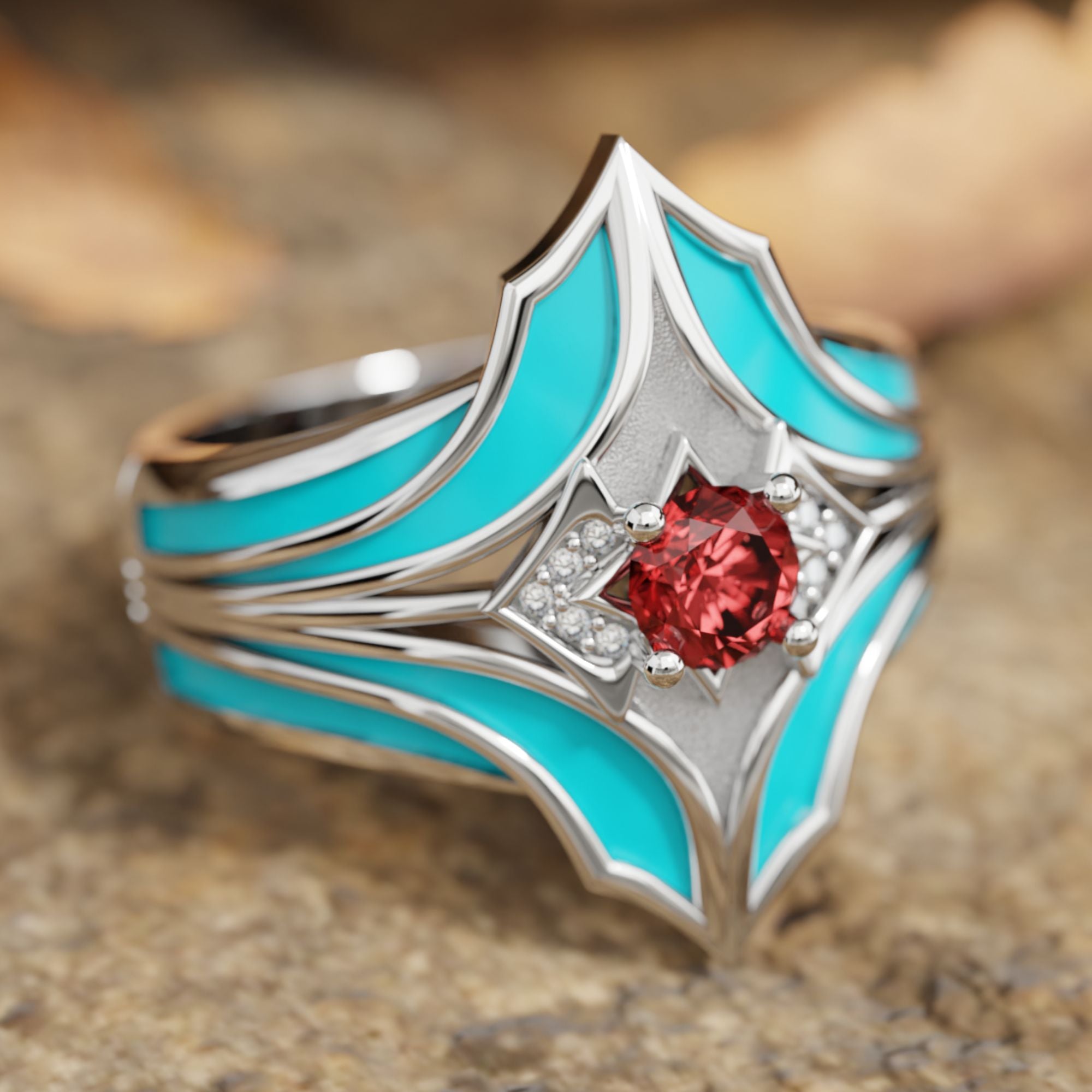 Canyon Wings Ring - Ruby - Serene Western