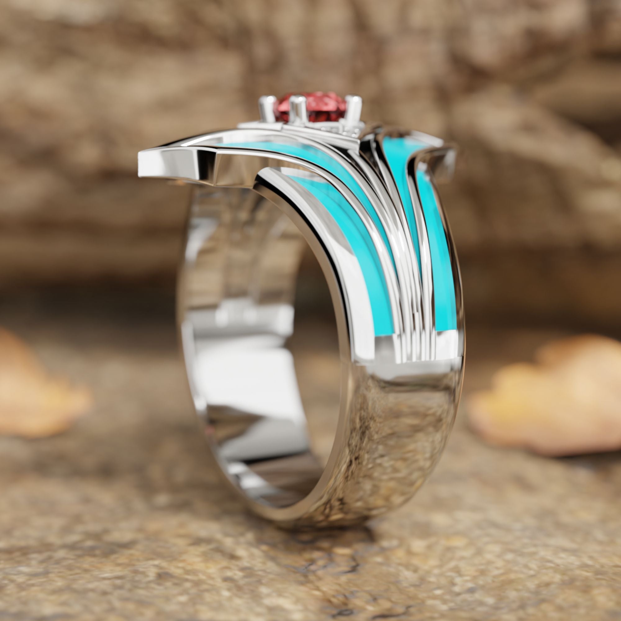 Canyon Wings Ring - Ruby - Serene Western