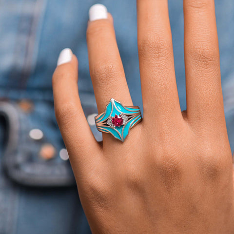 Canyon Wings Ring - Ruby